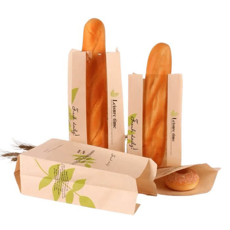 Pungi de hârtie cu pâine cu baghetă cu fereastră