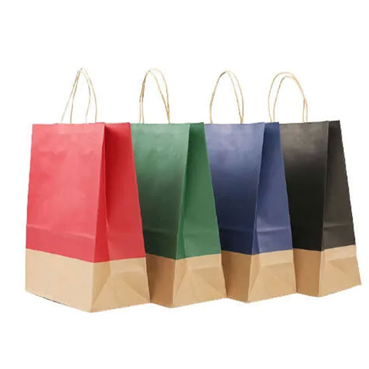 Pungi de cumpărături de hârtie Kraft Recycled Color